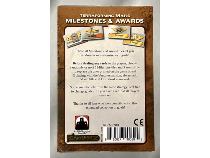 terraforming mars milestones awards 2