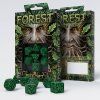 sada 7 kostek forest dice set zelena cerna 2