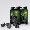 sada 7 kostek elvish dice set cerna bila