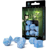 sada 7 kostek elvish dice set modra bila selv09