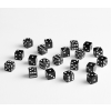 full pack of d6s black white sada 20 kostek 2