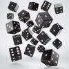 full pack of d6s black white sada 20 kostek