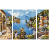 malovani podle cisel romanticke jezero lago romantico triptych 4