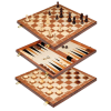 sachy dama backgammon drevene v boxu pole 45 mm 2510