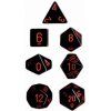 sada 7 kostek chessex cerna cervena