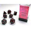 sada 7 kostek chessex cerna cervena 25418