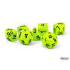 sada 7 kostek chessex vortex zarive zelena a cerna 22430