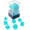 sada 7 mini kostek chessex translucent teal white 20385
