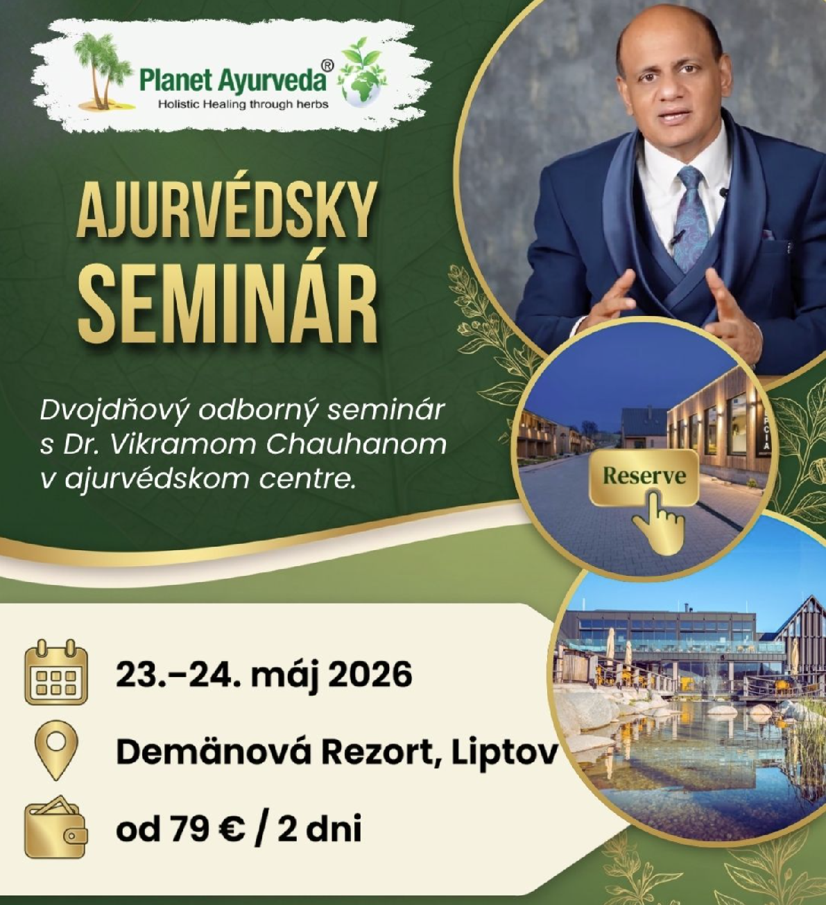 E-shop Seminár s Dr. Vikramom Chauhanom · 23.–24.5.2026, Liptov