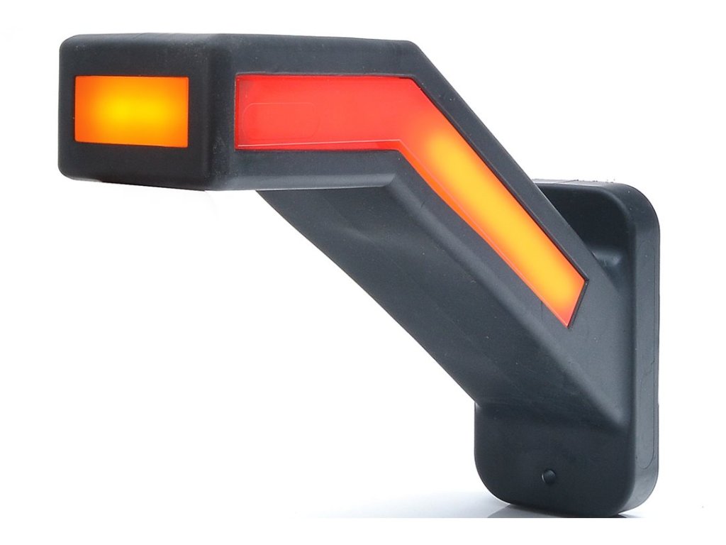 Boční poziční světlo "tykadlo" se čtyřmi funkcemi: přední obrysové sv. čiré (9led) , boční obrysové sv. oranžové (3led) , zadní obrysové s. červené + dynamický blinkr (9led) Určeno pro napětí 12-24V Homologováno včetně dynamického blinkru LED světlo s efektem neonu , neoslňuje! EMC-elektromagnetická kompatibilita ( nevyzařuje elektromag. rušení) LED Osram Rozměr (mm): 185x146x58 IP66/68 Schváleno pro kategorie :M2, M3, N2, N3 a O2, O3 , O4 EHK/OSN předpis č.48 v bodě 6.5.3 směrové svítilny