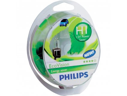 PHILIPS Žiarovka 12V H1 55W P14,5s EcoVision - set 2ks