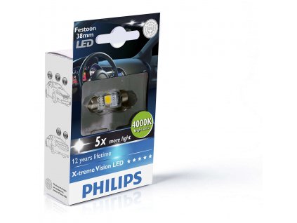 PHILIPS LED Vision-sufit SV 10,5x38 - 1W-2LED- 4000K-CLEAR
