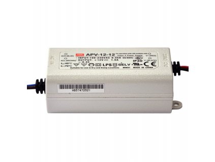 12V 1A 12W rozmery: 77mm x29mm x40mm  model pre stále napäte univerzálny vstup AC/ plný rozsah ochrana pred preťažením /prepätím/ plne izolovaný plastový kryt chladenie cirkuláciou vzduchu malý kompaktný tvar Izolácia: Trieda II (bez uzemnenia) IP30 používané na osvetlenie LED  testované na vypálenie: 100% zaťaženie nízka cena, vysoká spoľahlivosť 2-ročná záruka