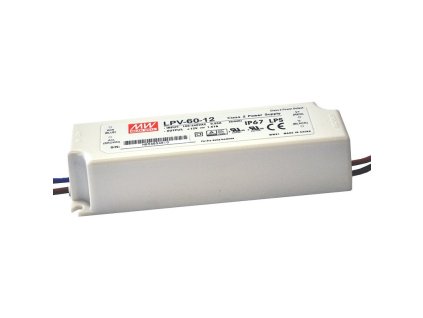 12V 5A 60W rozmery: 162,5mm x32mm x42,5mm  Charakteristika produktu: • Model pre stále napätie • Univerzálny AC vstup / plný rozsah • odolný voči kolísaniu vstupného napätia /300V počas 5 sekúnd/ • ochrana pred preťažením /prepätím/ • chladenie cirkuláciou vzduchu • malý, kompaktný tvar • úroveň krytia IP67 • plne izolovaný plastovým puzdrom • trieda ochrany II (bez uzemnenia) • Trieda II Napájanie • kompatibilita a LPS • vhodný pre LED osvetlenie  • testované na vypálenie: 100% zaťaženie • nízka cena, vysoká spoľahlivosť • 2-ročná záruka  Vhodný pre použitie v interiéri. Počas externého použitia chráňte pred priamym slnečným svetlom. Neponárajte prístroj do vody na viac ako 30 minút.