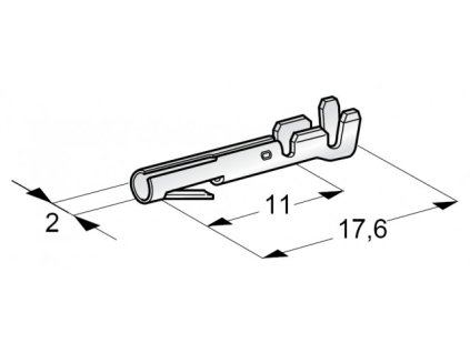 MTA Dutinka valcová 2mm s jazýčkom pocínovaná