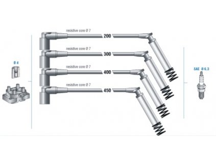 MTA Káble vysokonapäťové - sada OPEL