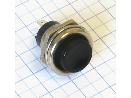 Spínač tlačítkový - okrúhly - čierny