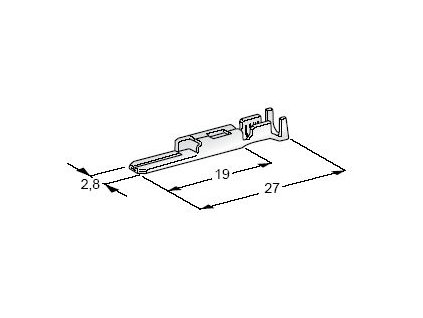 MTA Kolík plochý 2,8mm s jazýčkom pocínovaný M280