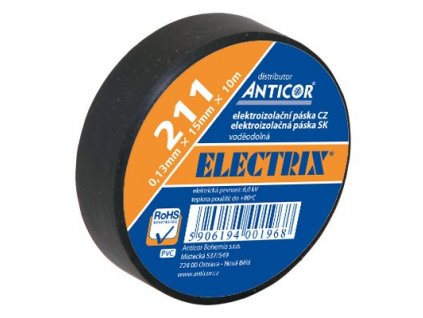ANTICOR Páska PVC izolačná 19mmX10m-čierna