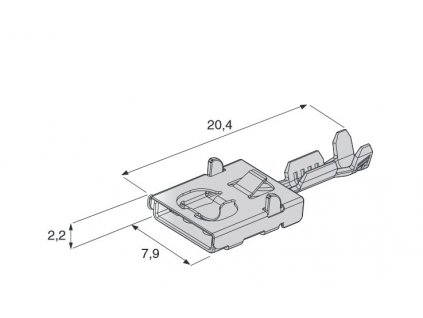 MTA Dutinka s jazýčkom  plochá 6,3mm neizolovaná F630E