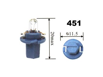 AUTOLAMP Žiarovka 12V 1,2W BX8,4d vyššia Waigeer