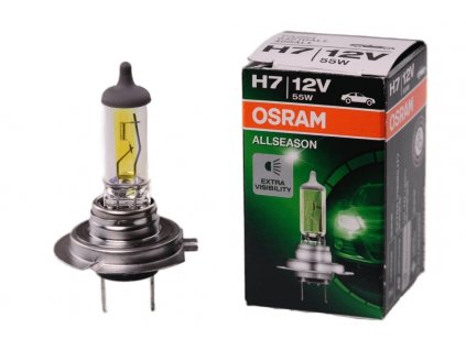 OSRAM® ALLSEASON®  Žlté svetlo s teplotou chromatičnosti 2800 K ponúkajúce lepšiu viditeľnosť v nepriaznivých poveternostných podmienkach.
