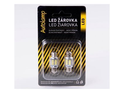 LED s vysokým svetelným tokom a funkciou CANBUS s predĺženou životnosťou  LED žiarovka sa nezahrieva vďaka účinnému chladeniu a chipom s vysokou účinnosťou. To značne predlžuje životnosť.  Homologace R10 (elektromagnetická kompatibilita) - LED neemituje elektromagnetické rušení   8 kusov SMD 4014  Napájacie napätie 12V  Spotreba prúdu pri 13,8V: 180mA =2,5W  Nepolarizovaná LED (nezávislá na polarite napájacieho napätia)  Farba svetla: 6000K  Svetelný tok: 240lm  Rozmer: 31x11,5mm     CANBUS=LED je vybavená elektronikou, ktorá eliminuje chybové hlásenia. Táto funkcia zamedzuje hláške, nemusí byť dostupná ve všetkých vozidlách.   LED je určená pre vnútorné osvetlenie vozidla (nie je schválená pre vonkajšie osvetlenie vozidiel).