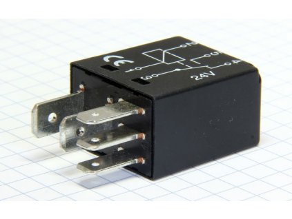 Relelé 5-kontaktné, 2x 6,3mm a 3x 4,8mm. Možné doobjednať držiak - modul č.01.01480 a 01.01560