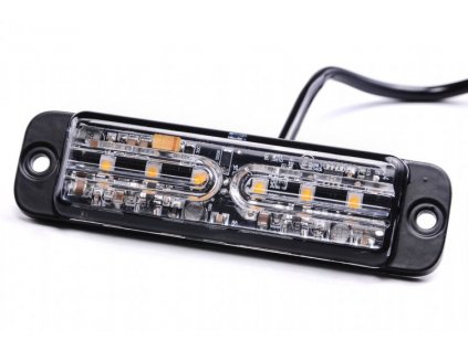 LED výstražné svetlo pre napätie 9V-30V Osadenie: 6x5W LED 26 svetelných módov Krytie: IP67 Polykarbonátový nerozbitný kryt, hliníkové telo Rozsah pracovných teplôt: -30°C až + 60C Rozmer šírka x hĺbka x výška: 120 x 31 x 14mm Upevnenie na dva montážne otvory Homologizácia: R10 a R65 (bez týchto dvoch homologizácií nie je možné svetlo používať na verejných komunikáciách ) zapojenie: červený vodič ... plus čierny vodič ... mínus šedý vodič....synchronizácia viacerých svetiel( prepojením so šedými vodičmi ostatných svetiel) žltý vodič ... prepínanie módov : spojením s červeným vodičom do jednej sekundy - prepnutie na nasledujúci svetelný mod spojením s čienym vodičom od jednej do troch sekúnd - prepnutie na predchádzajúci svetelný mod spojením s červeným vodičom na viac ako päť sekund - vypnutie.