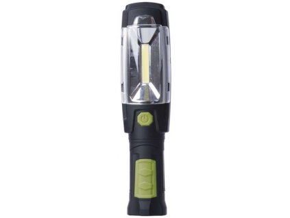 Univerzálne svietidlo s 3W LED COB chipom, ktorý zaisťuje širokú plochu osvetlenia.     Doba svietenia až 8,5 hodiny 6 LED a až 3,5 hodiny COB LED.     Dosvit svietidla COB LED je 20 m a 7 LED 25 m.     Možnosť uchytenia pomocou magnetu alebo háčika.