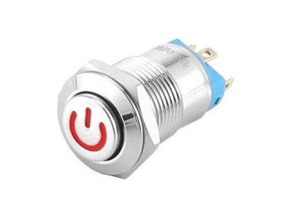 Vypínač- spínač OFF-ON 12mm červený 12-24V/3A 1P