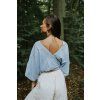 Wrap Crop Top sky blue