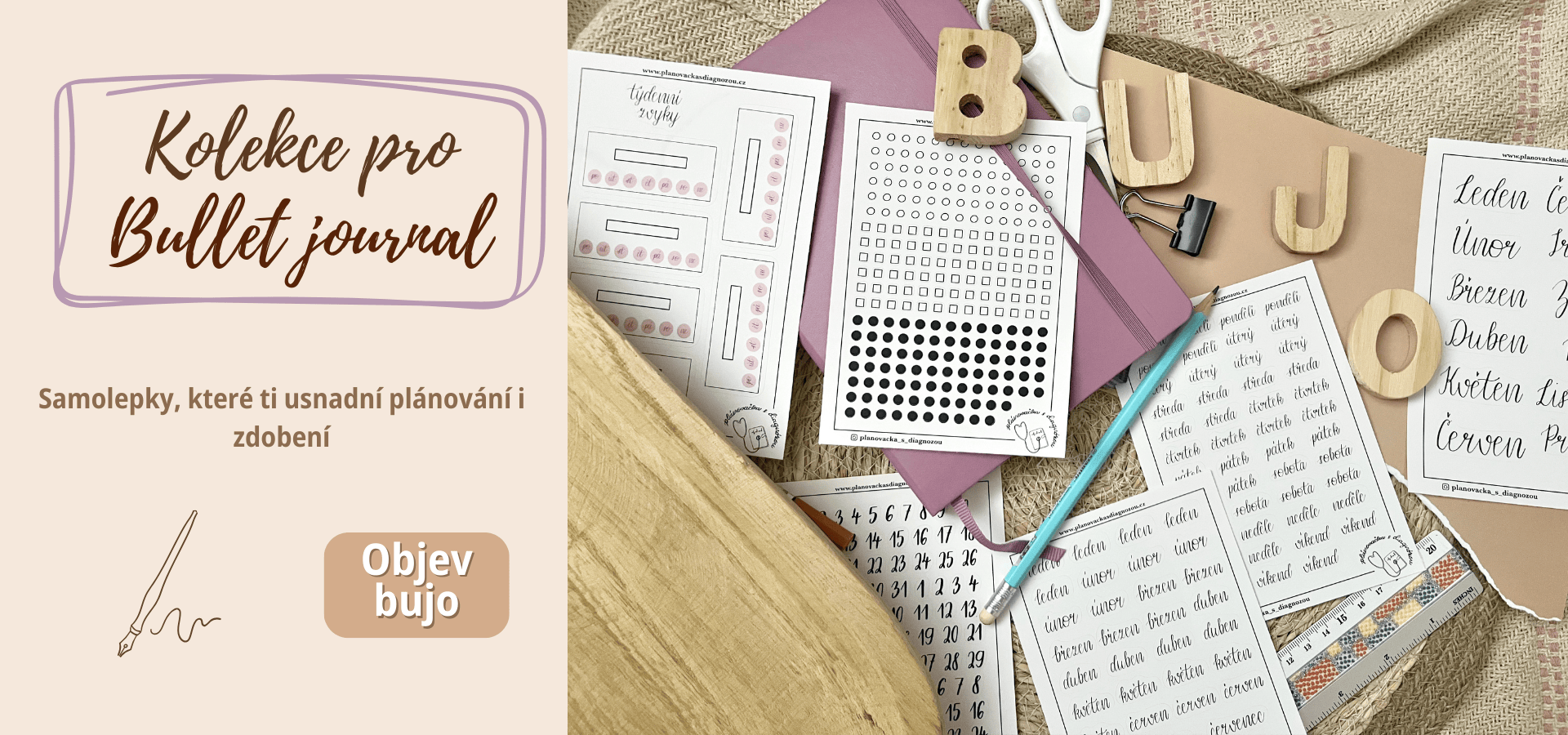 Objevte naši bullet journal kolekci - samolepky do bullet journalu pro každého diářového nadšence.