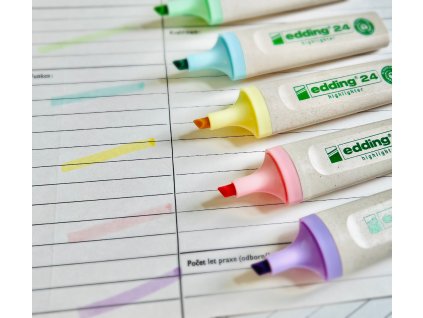 Pastelové EKO zvýrazňovače | edding 24 ECOline