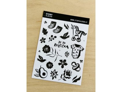 Je to holčička - arch samolepek A6