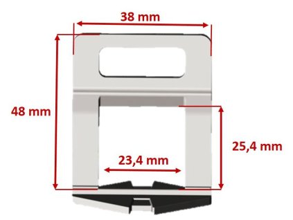 Tile Leveling Clip for Tile Thickness 12–21 mm and Joint Width 1–3 mm