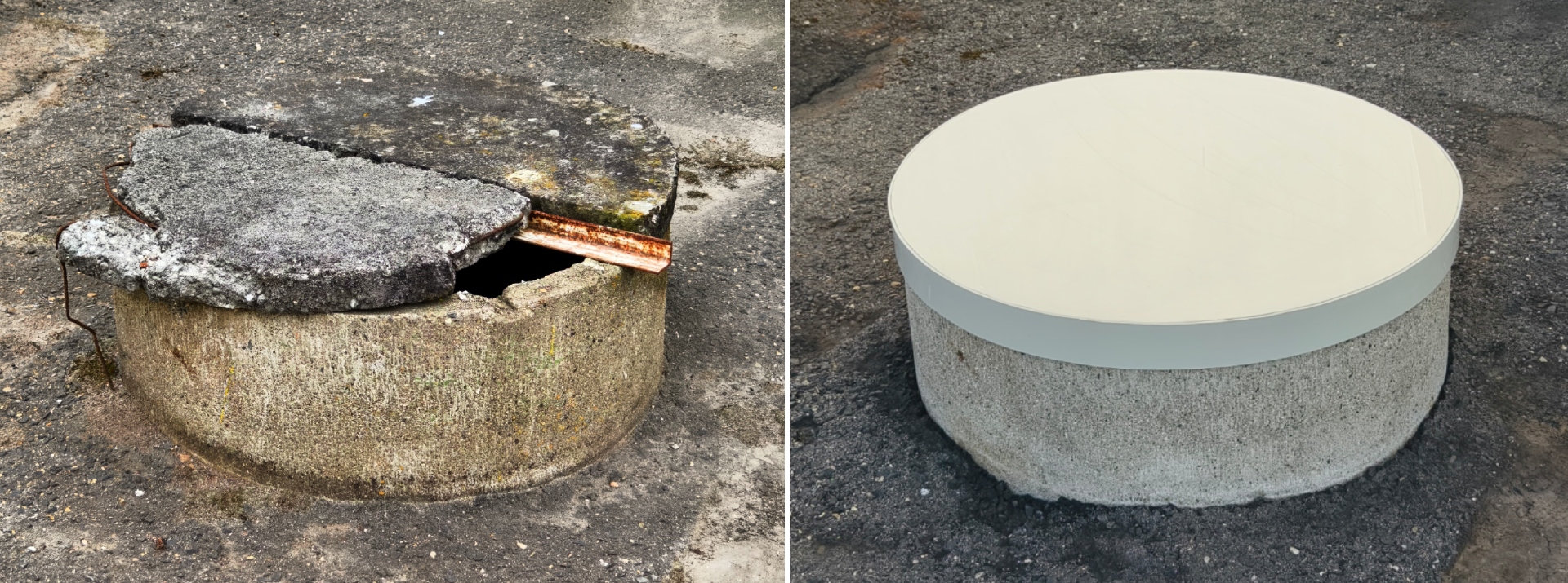 plastový poklop, betonový poklop, poklop na studnu, poklop na betonovou skruž, zakrytí studny, víko na studnu