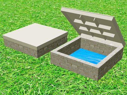 Plastový poklop na studnu,skruž hranatý, víko studny, na míru