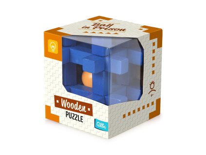 Velký dřevěný hlavolam - Klec s koulí