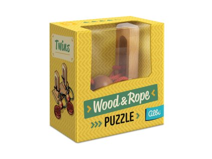 Dřevěný provázkový hlavolam - Dvojkruh