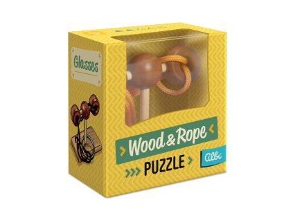 Dřevěný provázkový hlavolam - Brýle