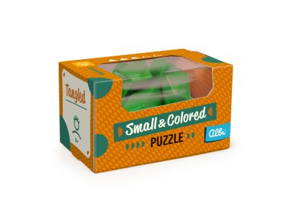 Malý barevný dřevěný hlavolam - Krychle zručnosti