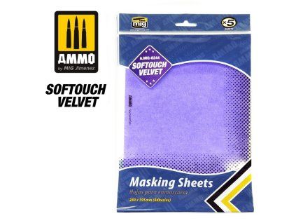 AMMO Velvet Softouch Masking Sheets (x5 sheets, 280mm × 195mm, adhesive)
