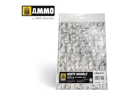 White Marble. Square Die-cut Marble Tiles - 2 pcs.