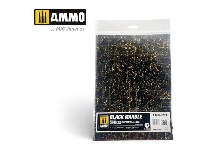 Black Marble. Square Die-cut Marble Tiles - 2 pcs.