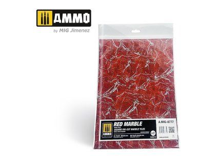 Red Marble. Square Die-cut Marble Tiles - 2 pcs.