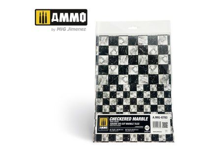 Checkered Marble. Square Die-cut Marble Tiles - 2 pcs.