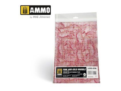 Pink and Gold Marble. Square Die-cut Marble Tiles - 2 pcs.
