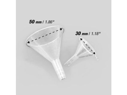 Plastic Funnels: 30mm and 50mm