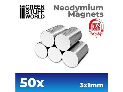 Neodymium Magnets 3x1mm - 50 units (N52)